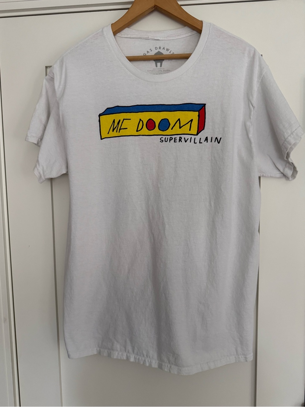 MF DOOM Supervillain Graphic White  T-Shirt Men’s Size Large